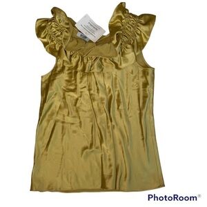 MOSCHINO CHEAP & CHIC | Gold Silk Ruffle Blouse Silk Ruffle Blouse